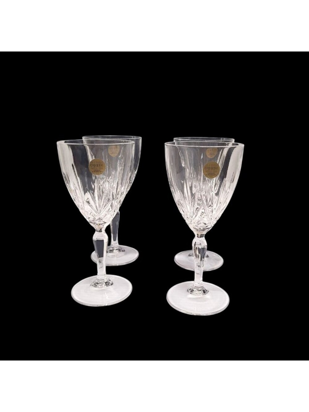 Capri Crystal Cristallo Al Piombo 24% Italia Set of 4 Wine Water Glasses Italy